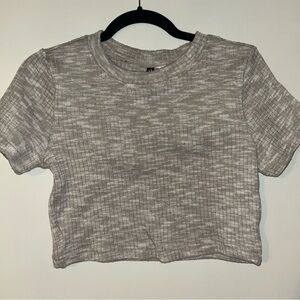 H&M Light Tan Ribbed Crop Top
